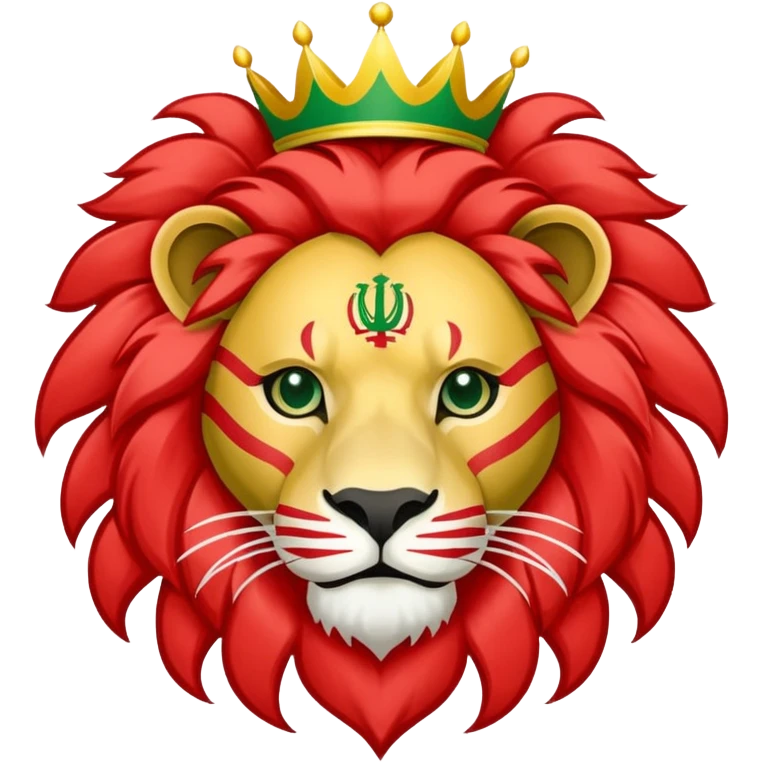 The flag of Iran with lion and sun emoji