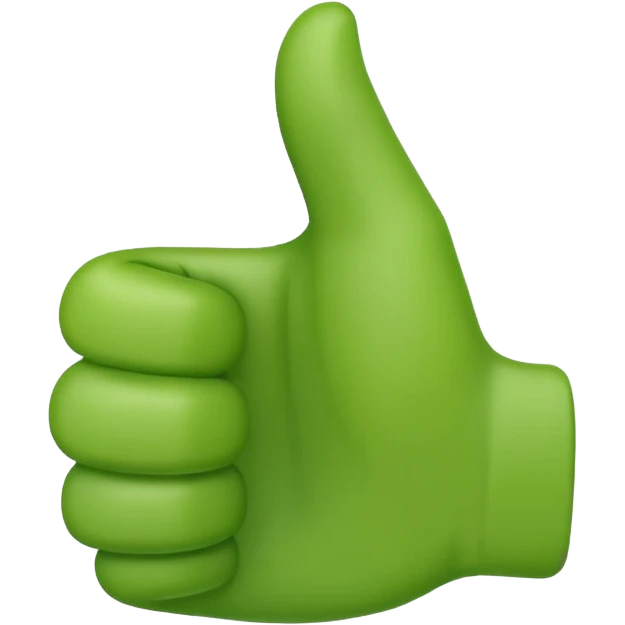 Thumbs up emoji with green color emoji