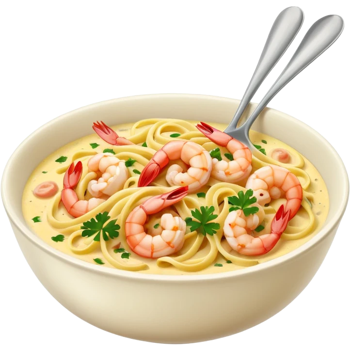 traditional italian carbonara with shrimp emoji
