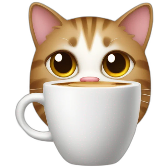 cat with coffee emoji