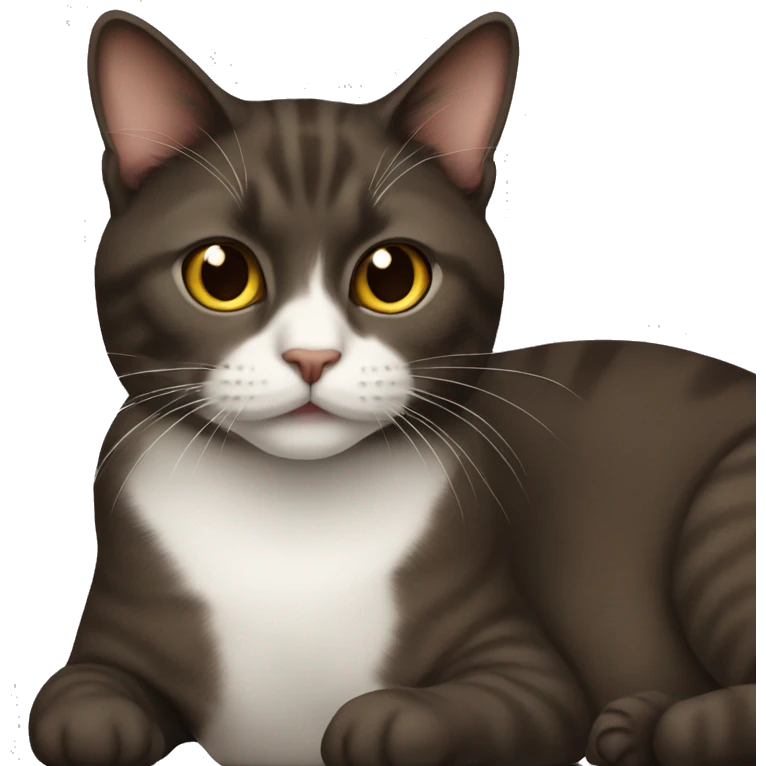 cat with dark brown emoji