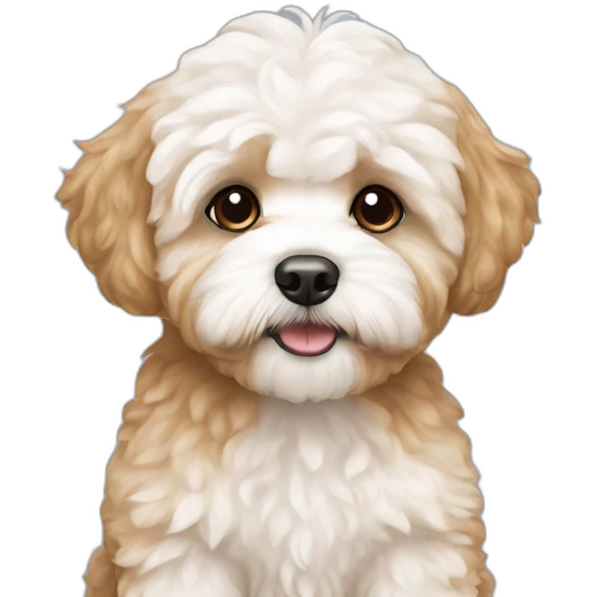 Two maltipoo white and caramel  emoji