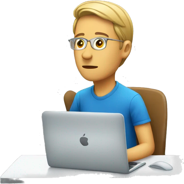 A programmer stared at the computer. emoji