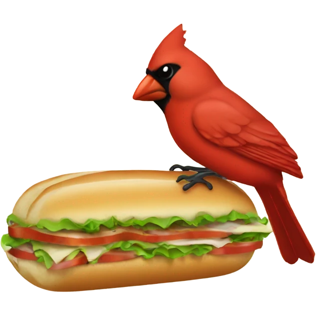 Cardinal eating sub sandwich  emoji