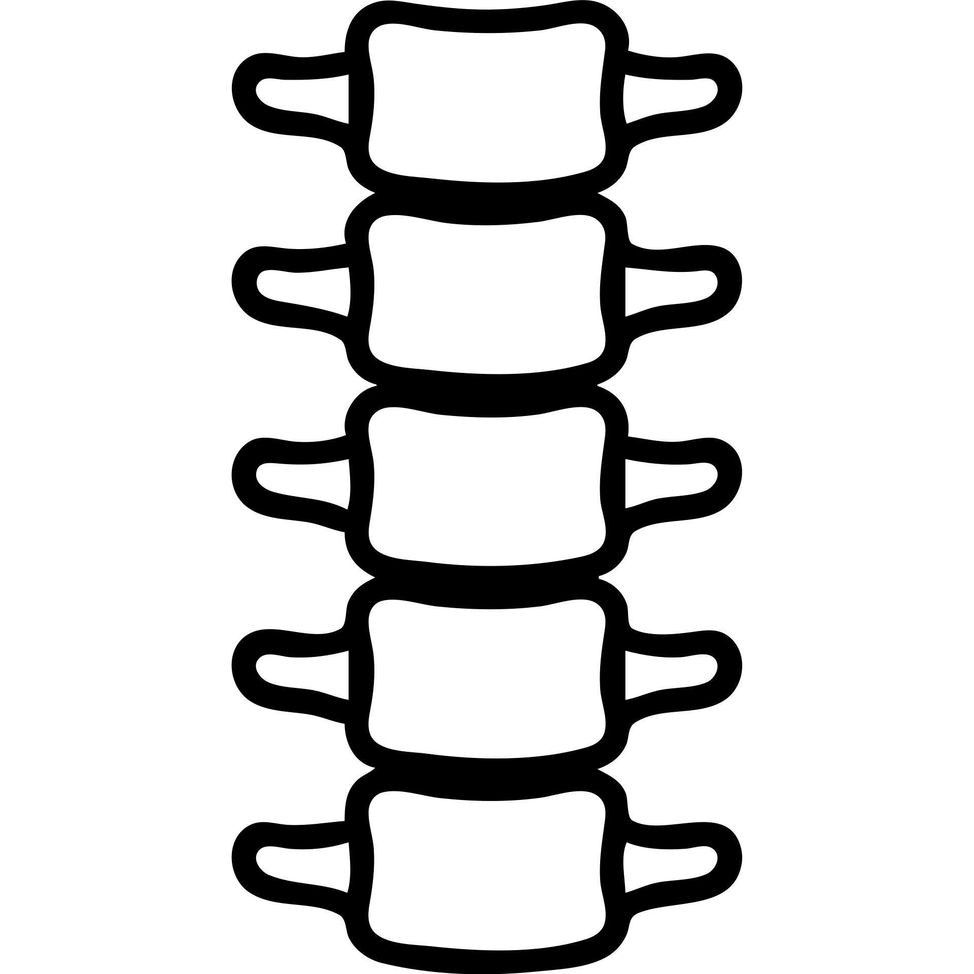 human spine icon, black outlined, no fill, X-ray style emoji