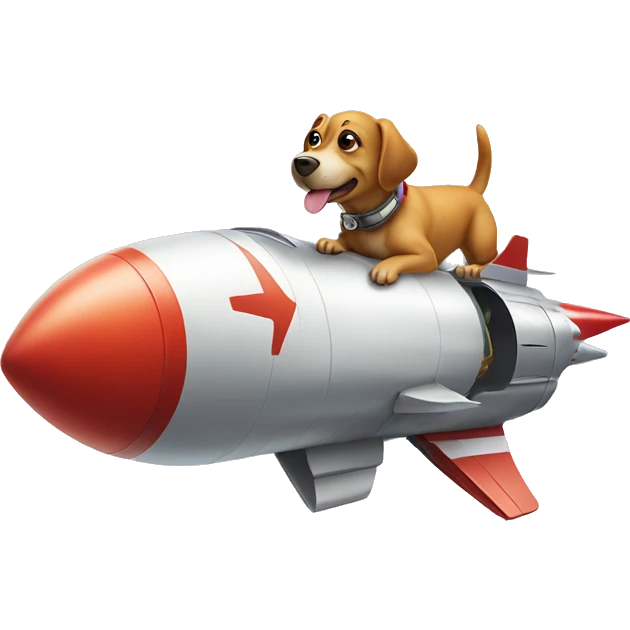 dog flying a rocket ship emoji