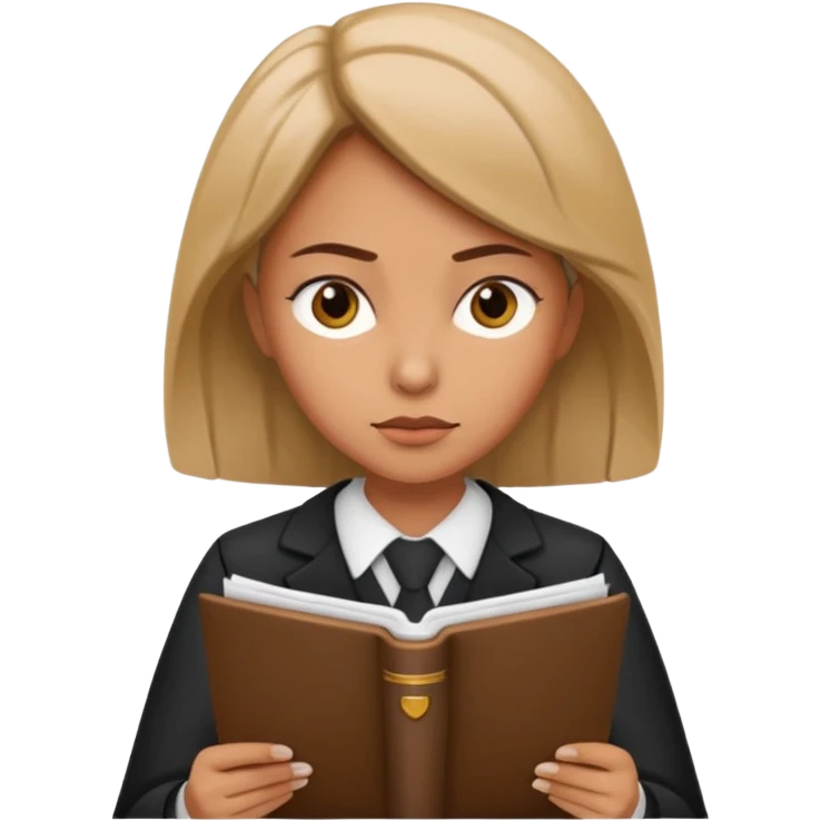 female lawyer reading a document emoji
