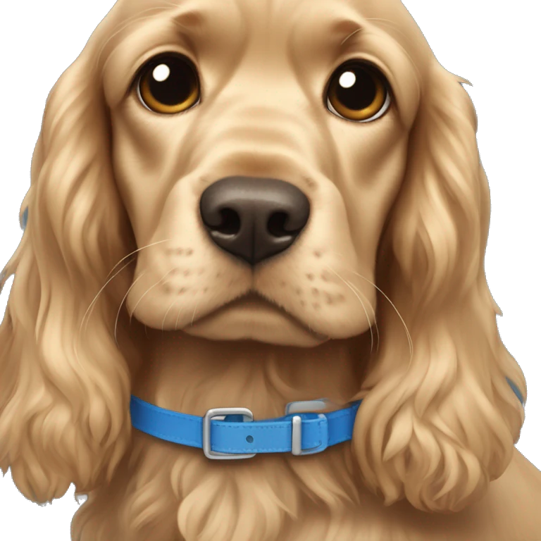 Cocker spaniel with a blue collar girl emoji