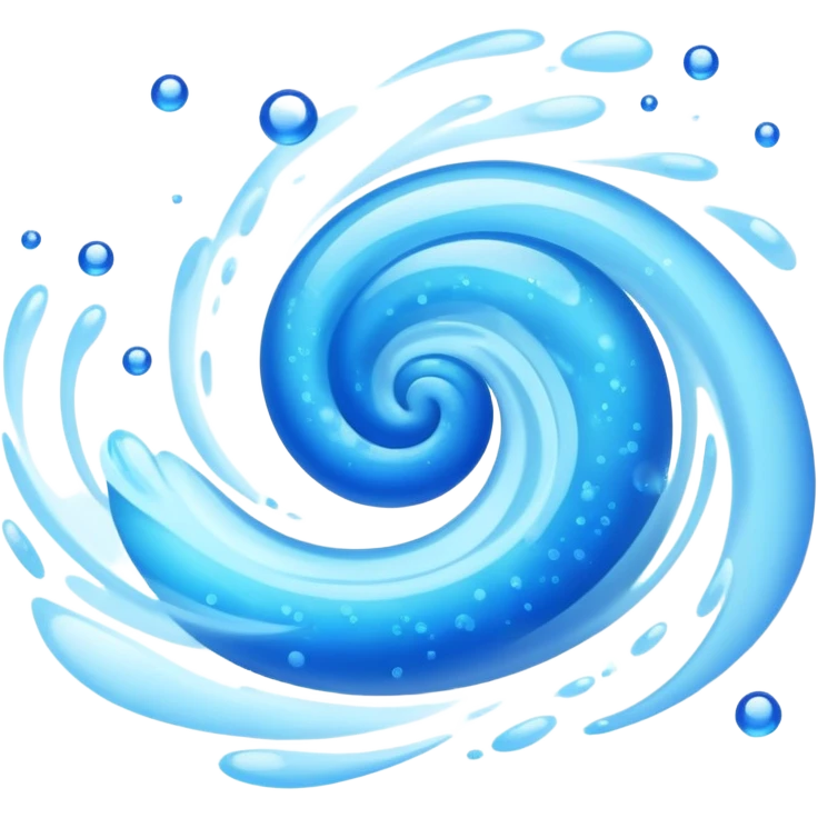Cool blue air flowing, refreshing breeze with blue particles emoji