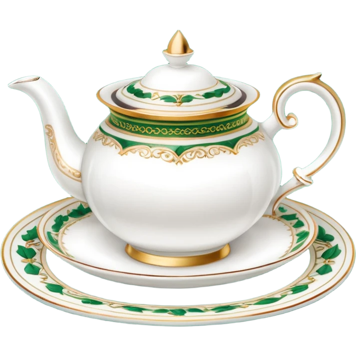 tea set on a green napkin emoji