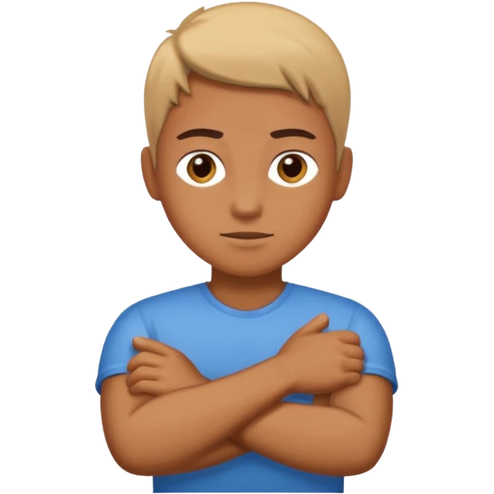 Arms crossed across neck emoji emoji