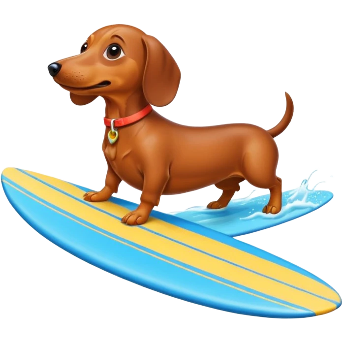 Weiner dog surfing  emoji