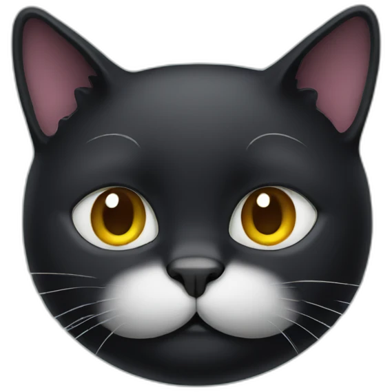 Fat black cat emoji