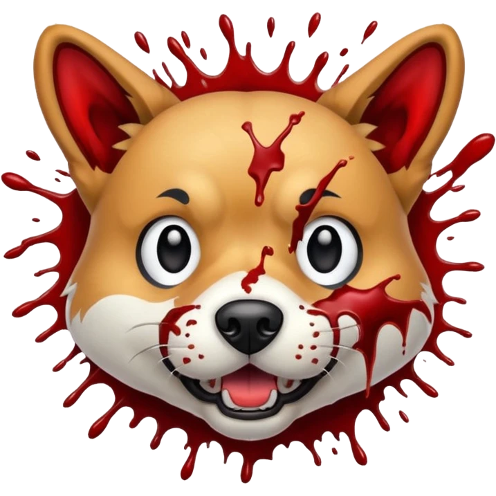 Exploding dog head emoji