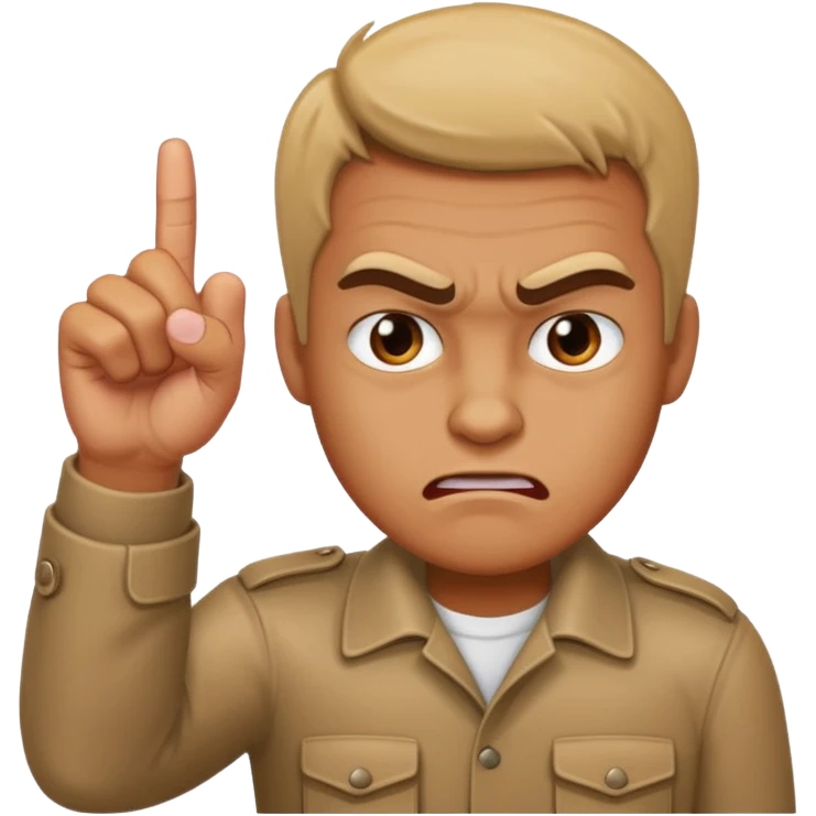 Angry guy giving the pinky finger emoji