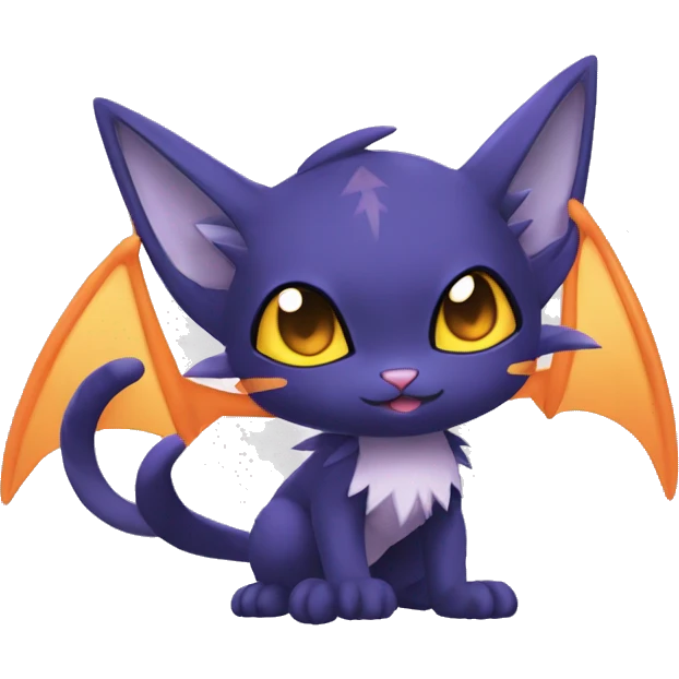 Cool Cute Edgy Chibi Cat-Noibat-Noivern-Litten-Pokémon-Fakémon-hybrid emoji