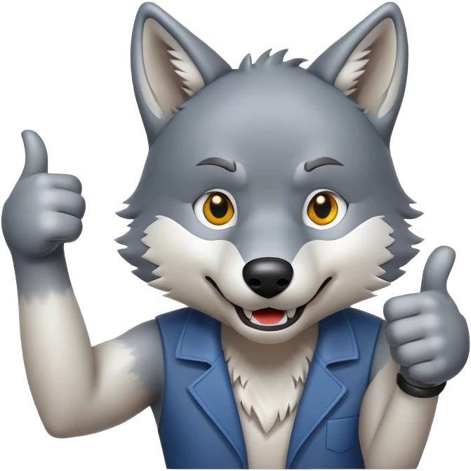 Wolf giving thumbs up emoji