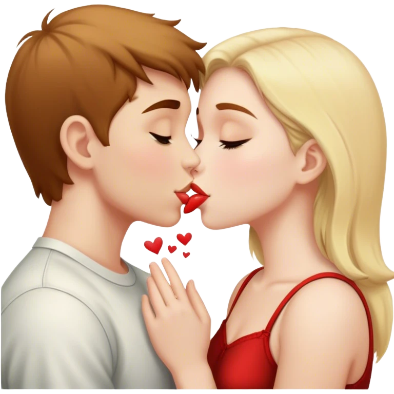 girl kissing a boy emoji