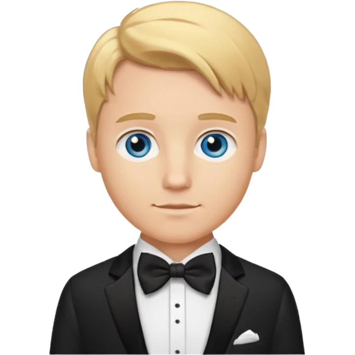 🤵🏼bu emojide sadece saç rengi altın sarı, göz rengini mavi yap ve Smokinli olsun emoji