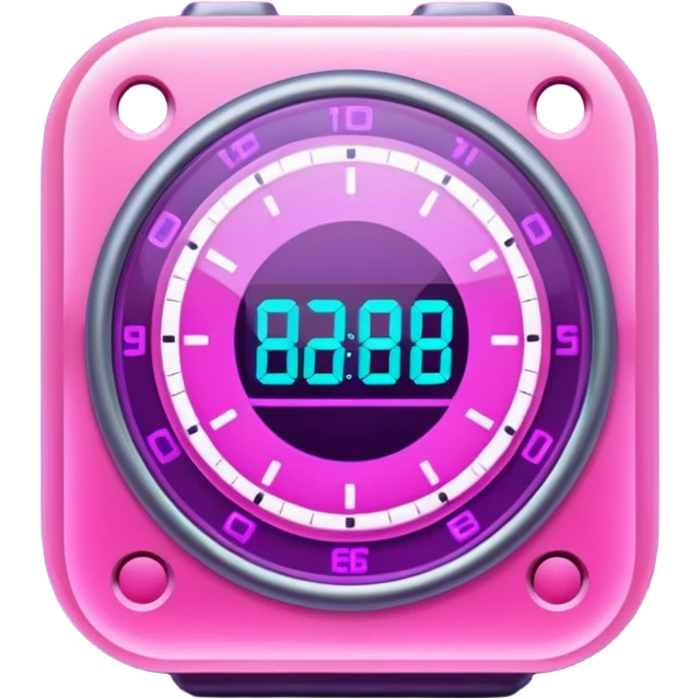 holographic purple and pink timer  emoji