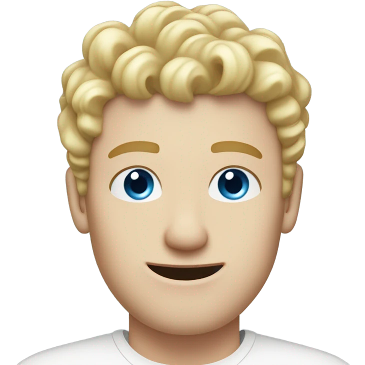 short curl blonde 30yo man blue eyed pale skin raised hand emoji