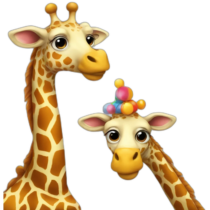 giraffe dressed as clown emoji
