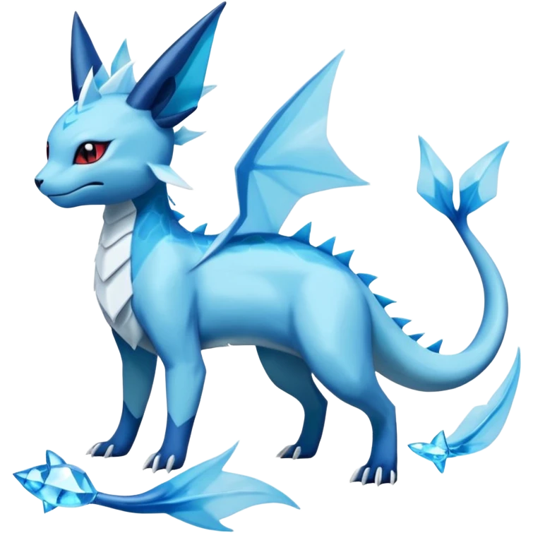 Salandit-Glaceon-Vaporeon-Salamence-hybrid-fusion (full body) emoji