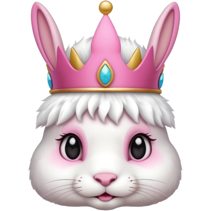 A queen bunny rabbit with a crown emoji