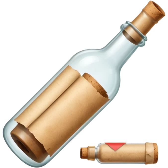 glass bottle with a paper message inside emoji