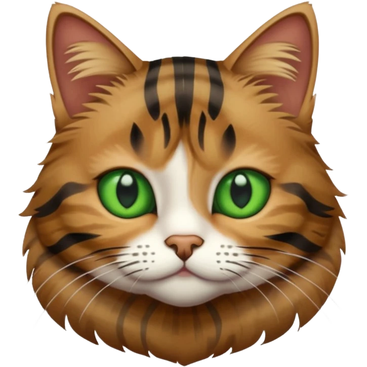 Tabby cat with green eyes emoji