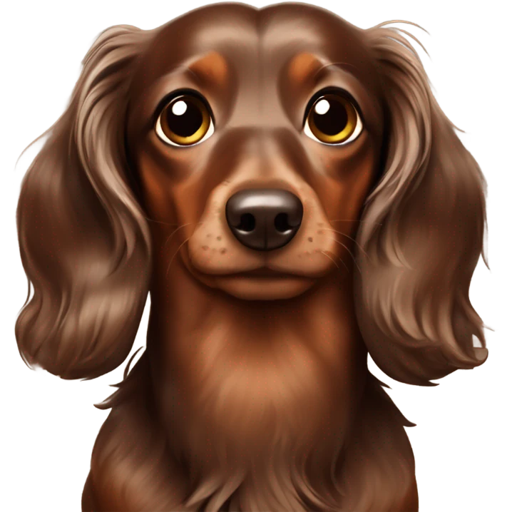 Two long haired dapples chocolate dachsunds emoji