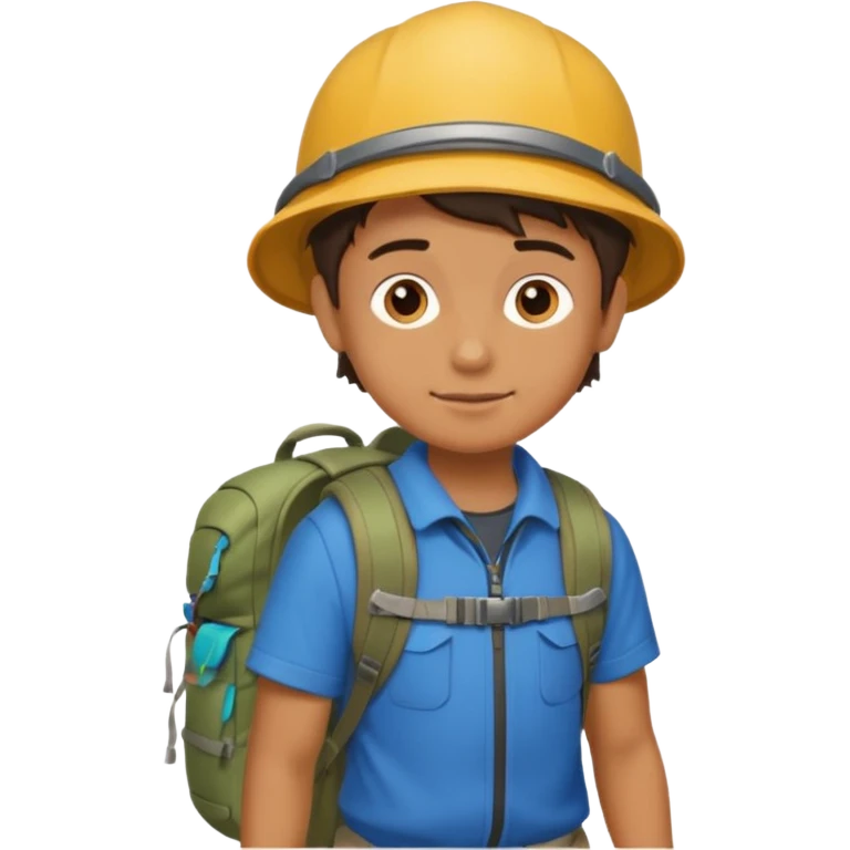 Boy + backpack,Mountain Campers. emoji