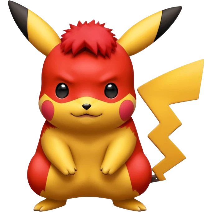 Pikachu color red and black emoji