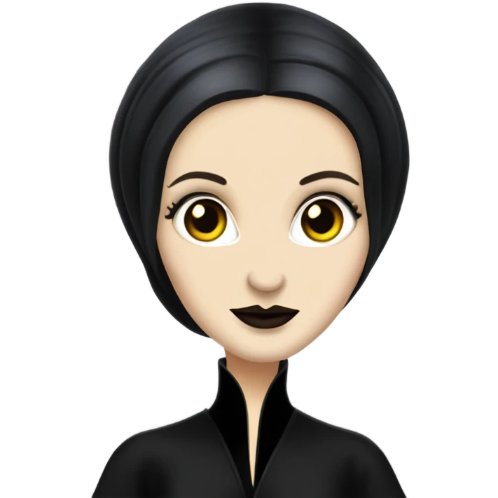 Young Morticia Addams Princess Leia  emoji