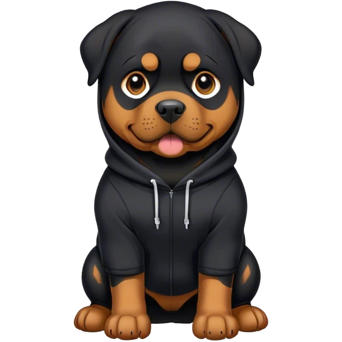 Rottweiler wearing a hoodie emoji