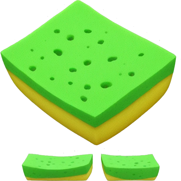 green flat square dish sponge emoji