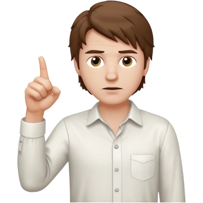 Weak man with disheveled hair pointing to his right emoji