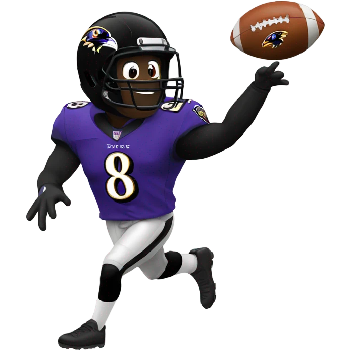 Baltimore Raven throwing a football emoji