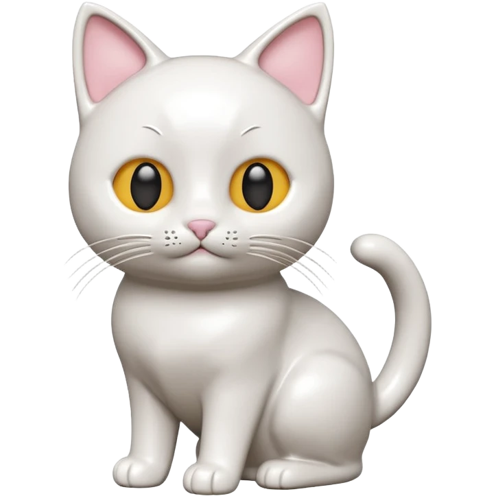 Draw a cute cat figurine, isometric camera with a High-Angle Shot emoji
