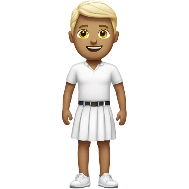 white man in a white skirt emoji