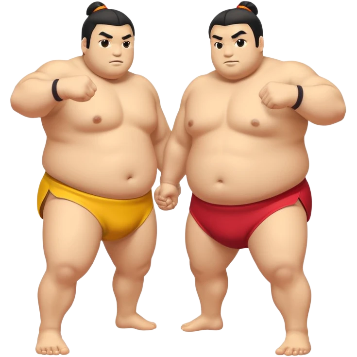 sumo wrestling match, two big wrestlers, dynamic pose emoji style, no text emoji