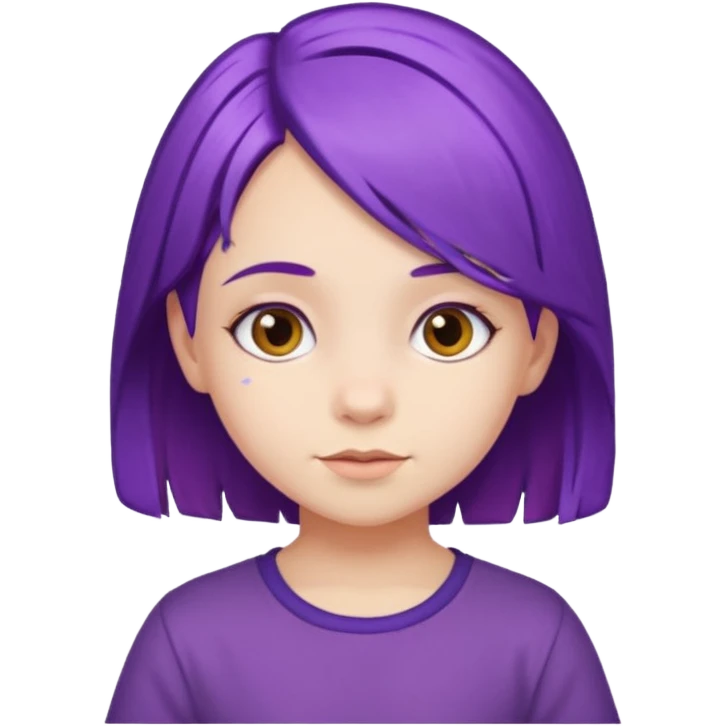 5 years old girl with purple hair emoji