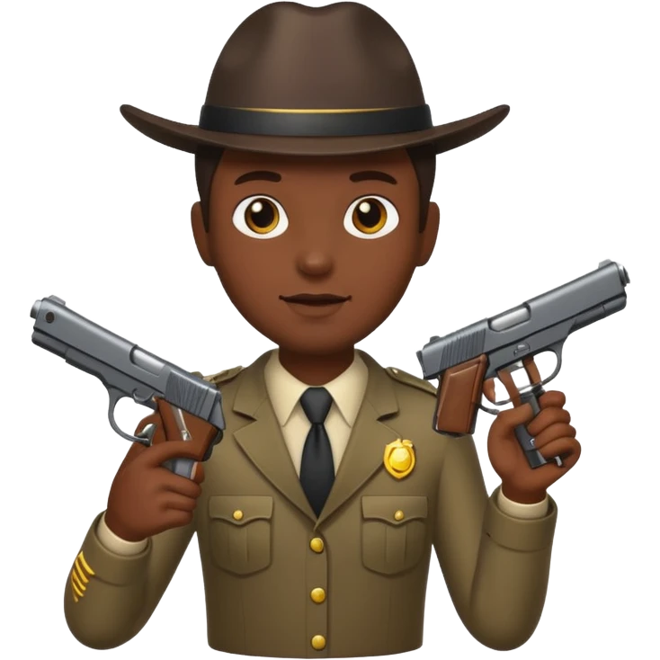 Quiero un emoji orgulloso con una pistola automática en la mano emoji