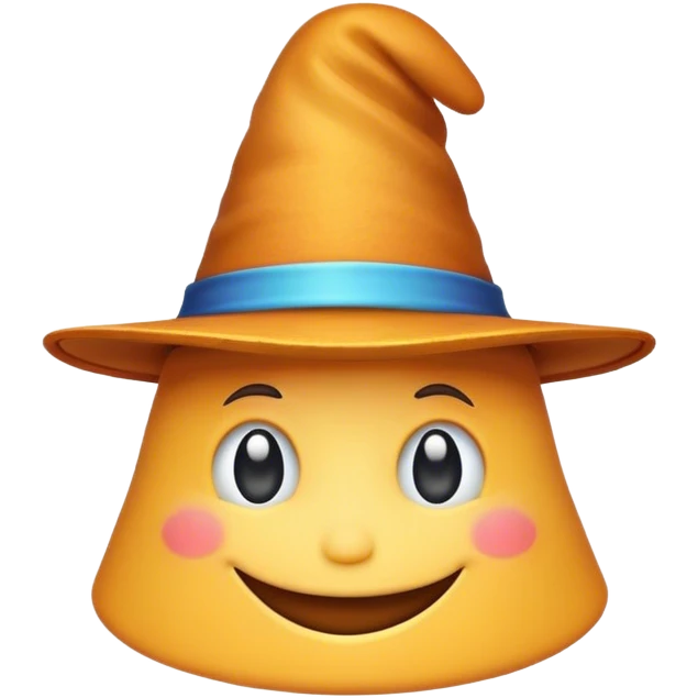 magic hat with smile emoji