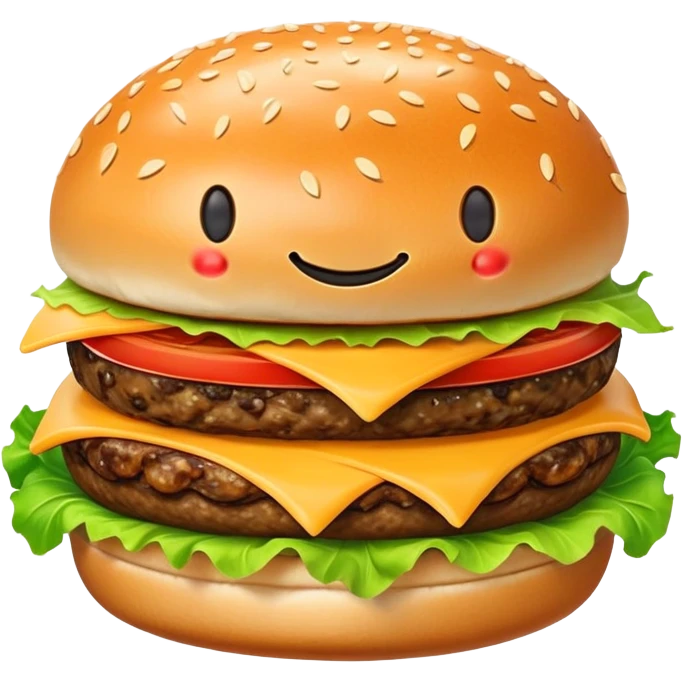 hamburger with smile emoji