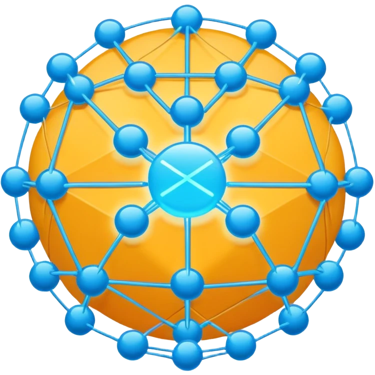 circular network with packages as nodes at intersections emoji