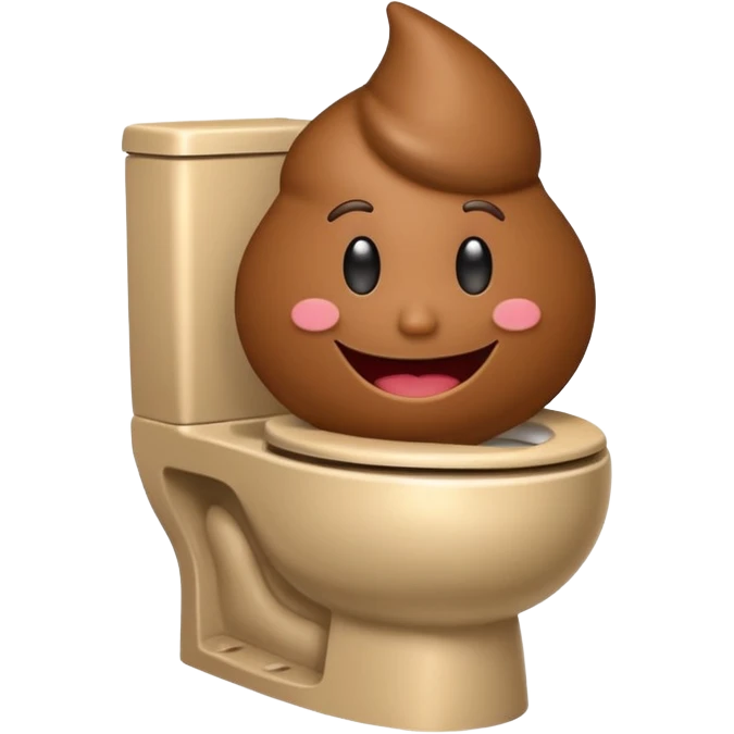 poop face in a toilet emoji
