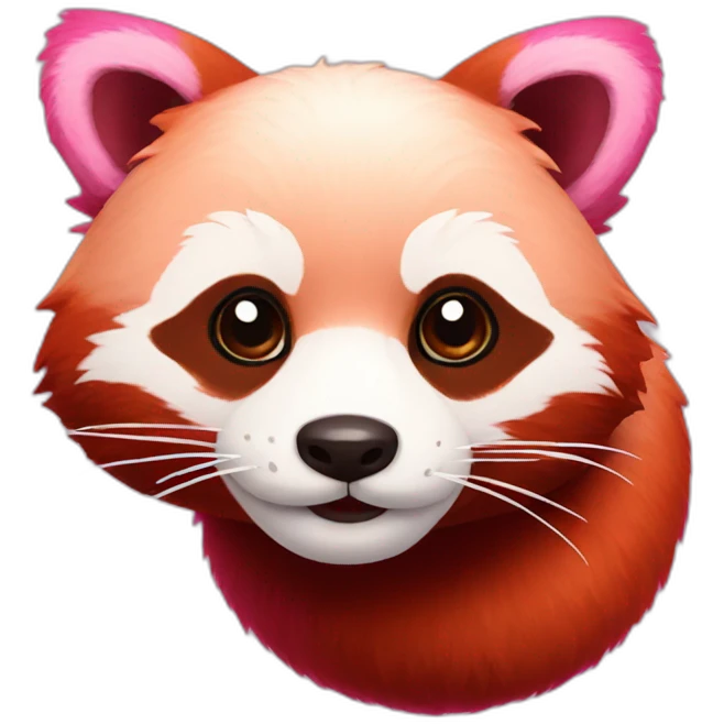 Pink red panda emoji