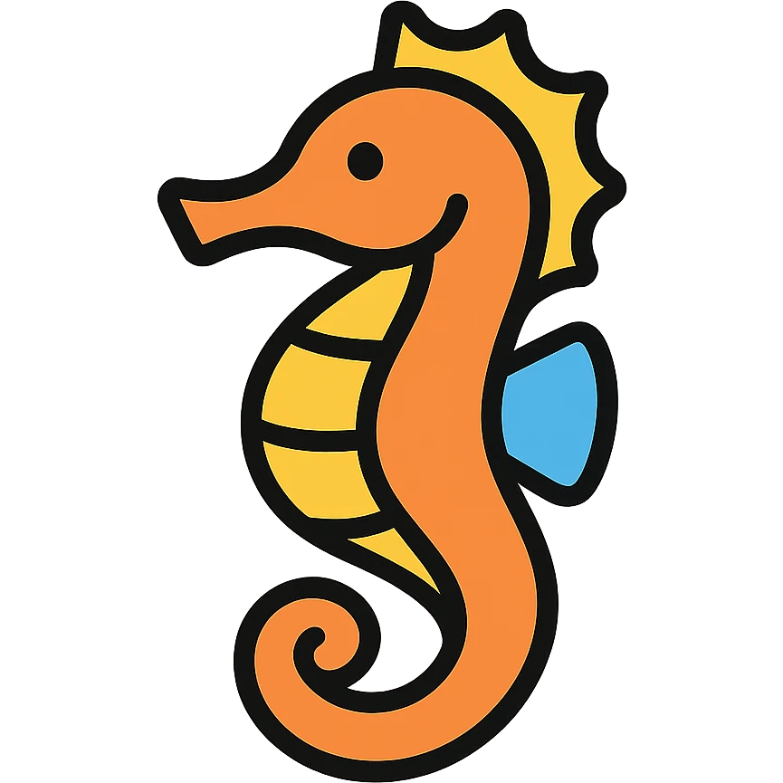 colored seahorse icon emoji