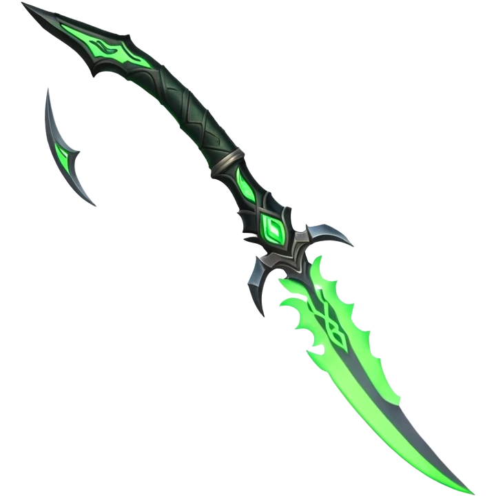 World of Warcraft warglaives weapon, curved blades like Illidan's weapons emoji